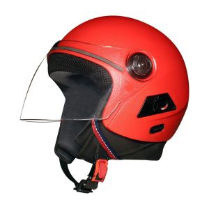 Habsolite HB-TPR01 Tecno Plus Open Face Helmet with Retractable Visor & Adjustable Strap for Men & Women Bike Motorcycle Scooty Riding (Red, M)