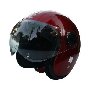 Habsolite HB-EPM01 Ecco Plus Open Face Helmet with Retractable Visor & Adjustable Strap for Men & Women Bike Motorcycle Scooty Riding (Maroon, M)